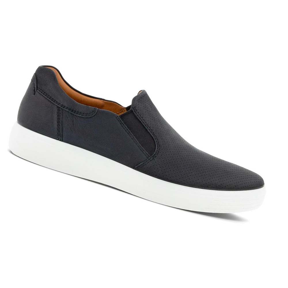 Férfi Ecco Soft 7 Slip-on Alkalmi Cipő Fekete Szürke | HU 482NWY